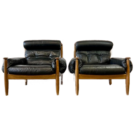 Set Van 2 Vintage Zweedse Fauteuils /eenzitten Eric Merthen 1