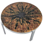 Vintage Salontafel Tegeltafel Fatlava Rond thumbnail 1