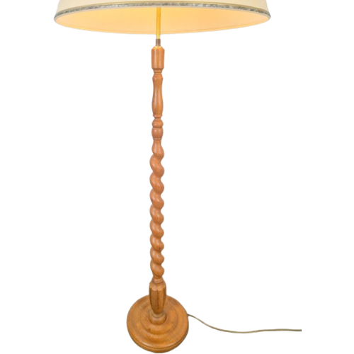 Vintage Turn Vloerlamp Hout ’60 Spindel Mid Century Japandi