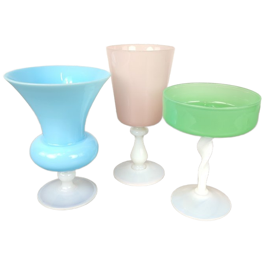 3 Opaline Pastelkleurige Vazen 1