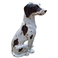 Handmade Midcentury Porseleinen Beeld, Italy Pointer Hond😍