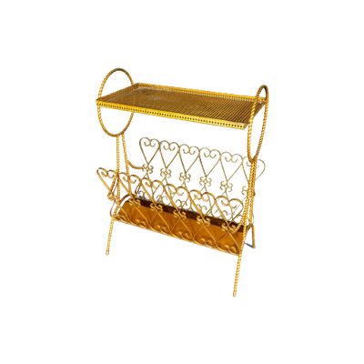 Elegant Vintage Magazine Rack Mid Century Perforated Top Mategot Style