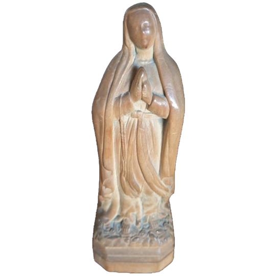 Prachtig Oud Houtsnijwerk Maria Beeldje H 20 Cm 1