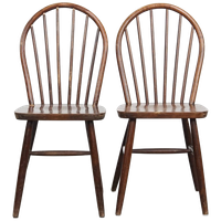 Set Van 2 Vintage Houten Spijlen Windsor Stoelen Uit De Jaren ’70 In Engelse Stijl