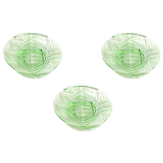 4 Set Vintage Art Deco Schoteltjes Groen Van <<<brand>>>, Tsjechoslowakije Jaren '30 | Kerst 1