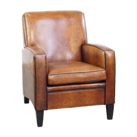 Mooie En Comfortabele Art Deco Design Schapenleren Fauteuil Met Een Prachtig Patina