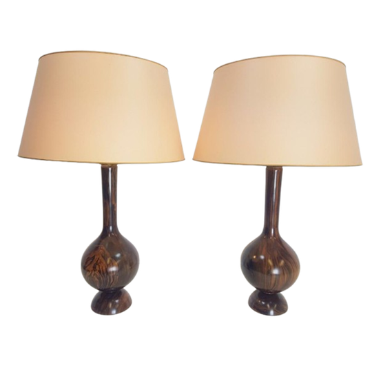 Set 2 Vintage Tafellamp Palissander Mid Century '60 Design 1