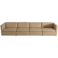 Charles Pfister For Knoll Mid-century White Leather Sofa And 4 X Cube Club Chairs