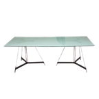 Italian Tripod Table / Mat Glass Table Top / Gabriel Teixidós thumbnail 1