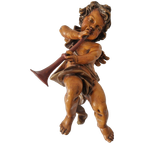 Beautiful Vintage Mid Century Angel Wall Sculpture Polychrome French thumbnail 1