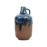 Zeer Zeldzame Blauwe Ceramano Incrusta Vaas 219 Hans Welling Design Fat Lava