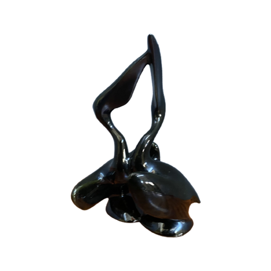 Black Ceramic Figurine Of 2 Pelicans By Miroslav Smutny 1960s 1