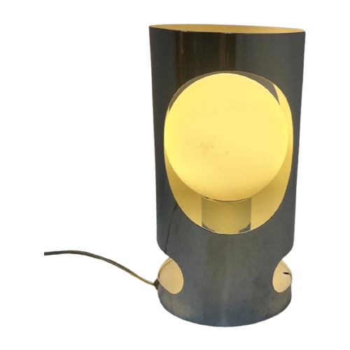 Eglo Leuchten - Chrome Lamp With White Satin Glass Bowl
