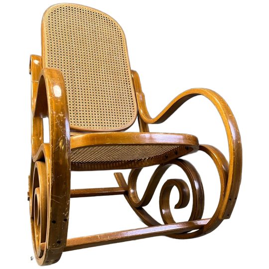 Rustic Thonet Style Rocking Chair, 1960s 1