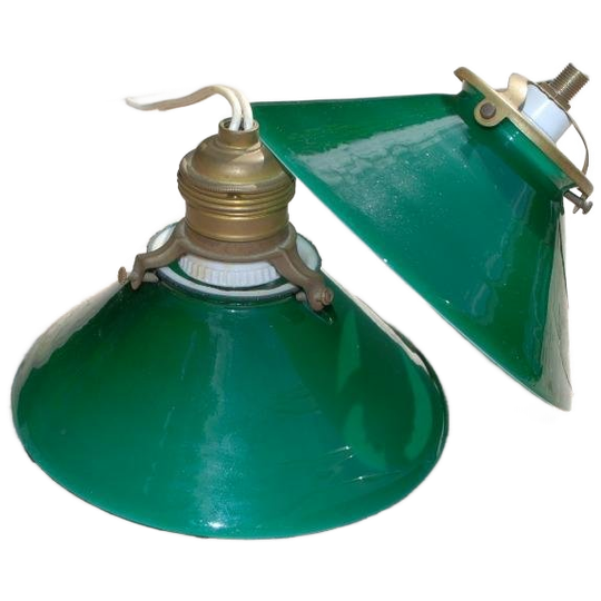 Antieke Groene Hanglampjes Glas 1