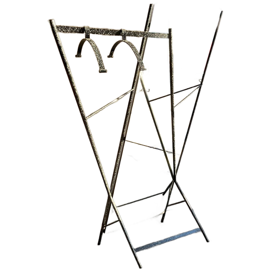 Memphis-style Metal Mirror Coat Stand (1980s) 1