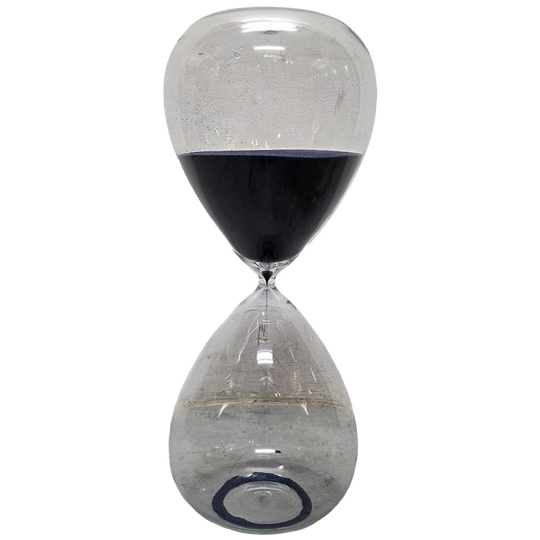 Grote Glazen Zandloper Met Blauw Zand, Eind 20e Eeuw 1