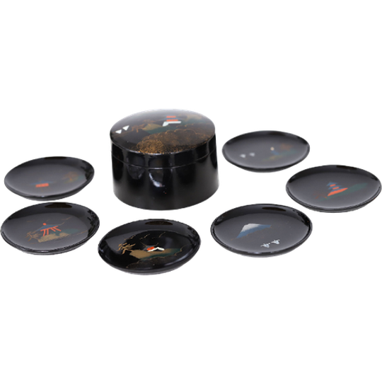Japanse Zwarte Lak Set, Jaren '50 1