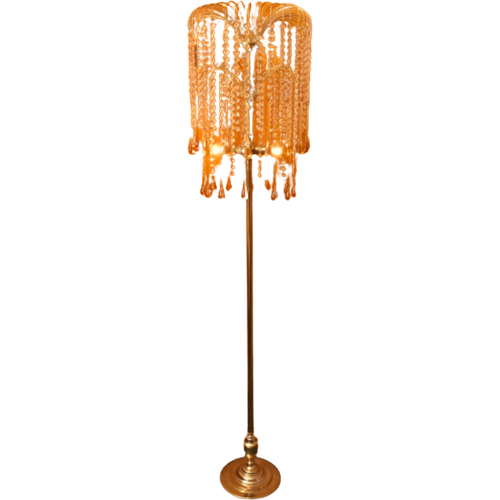 Grote Teardrop Murano Vloerlamp Staande Lamp Goud Bruin