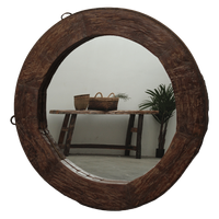Ronde Houten Spiegel