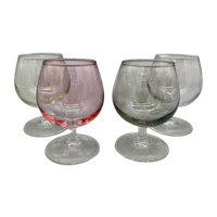 Set Vintage Gekleurde Cognac Glazen 4 Stuks