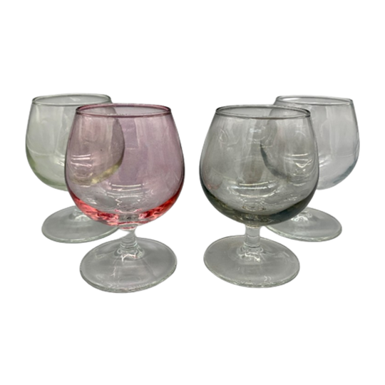 Set Vintage Gekleurde Cognac Glazen 4 Stuks 1