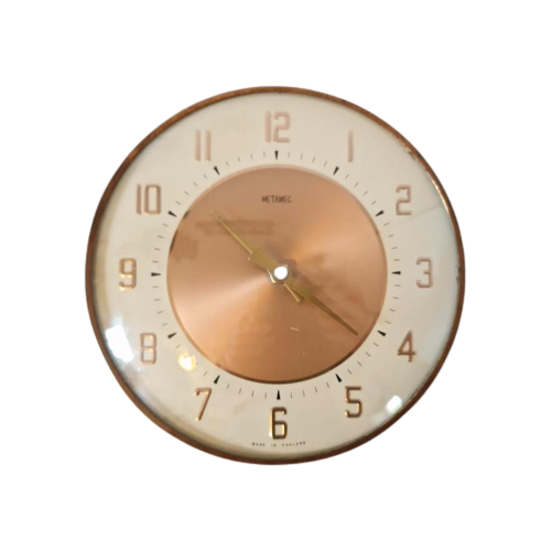 Vintage Klok Metamec Koperkleurige Vintage Wandklok Clock