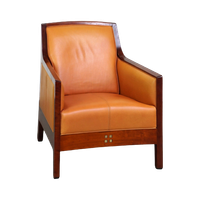 Prachtige Rundleren Artdeco Design Fauteuil/ Armchair. Hoog Comfort En Unieke Details