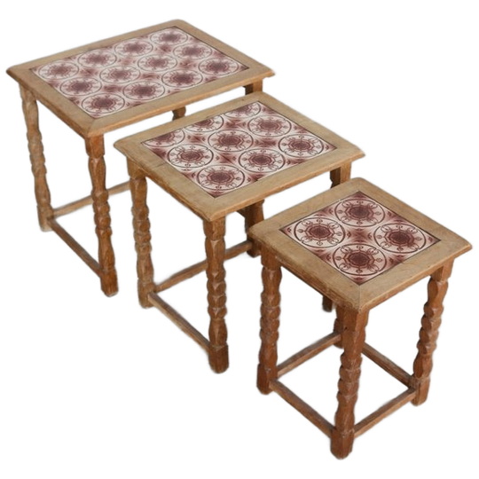 Brutalist Bijzettafels | Nesting Tables | Jaren 60 | Deens 1
