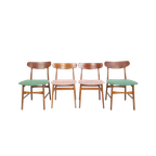 4 Vintage Deense Stoelen | Farstrup Dining Chairs Danish thumbnail 1
