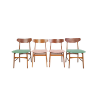 4 Vintage Deense Stoelen | Farstrup Dining Chairs Danish
