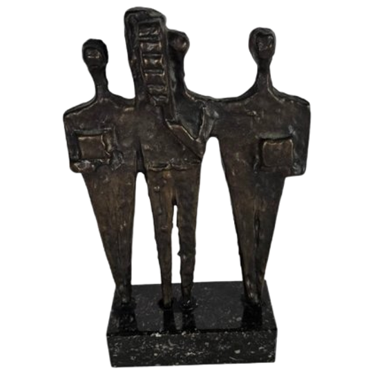 Ontwerper Onbekend - Zwaar Bronzen Beeld - Marmeren Sokkel - 1990's 1
