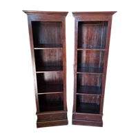 1St Koloniaal Teakhouten Boekenkasten Afm. 58X34Cm En 180Cm