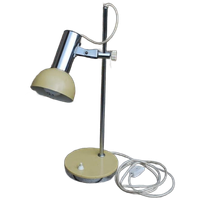 Vintage Bureaulamp Chrome Geel