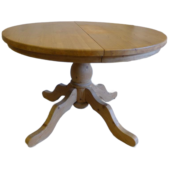 Prachtige Landelijke Ronde Uitschuifbare Grenen Tafel 1