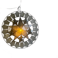 Vintage Ronde Capiz Shell Hanglamp / Wandlamp