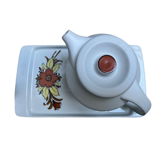 Vintage Arzberg Servies. 2 Pannen Schaal En Theepot 1