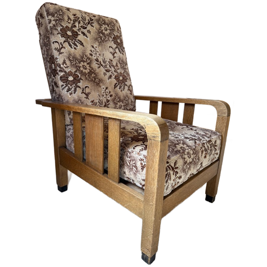 Vintage Verstelbare Haardstoel — Eikenhout & Kwaliteit 1