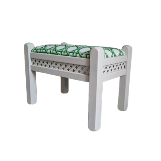 Vintage Poefje/ Krukje Met Harlequin Stof 1