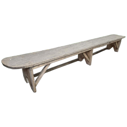 Vintage Xl Houten Lage Bank 1