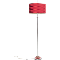 Vloerlamp Met Gestreepte Rode Kap 60287