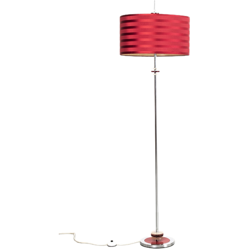 Vloerlamp Met Gestreepte Rode Kap 60287