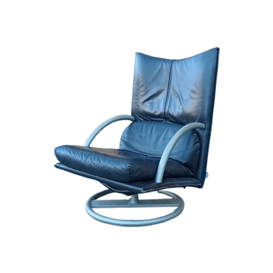 Vintage Rolf Benz Leren Swivel Fauteuil, Torino Bmp 1