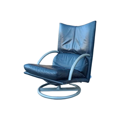 Vintage Rolf Benz Leren Swivel Fauteuil, Torino Bmp