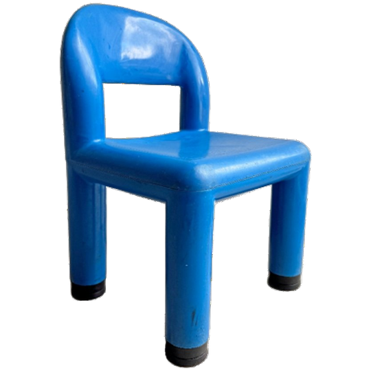 Blauwe Plastic Space Age Kinder Stoel 1