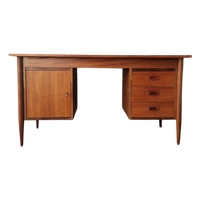 60'S Vintage Bureau Deens Bureau Teakhouten Desk