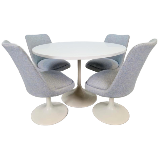 Set Vintage Tulip Stoelen Eettafel Eero Saarinen Stijl ´70 1