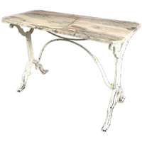 Tuintafel, Bistrotafel Met Marmer Blad, Jaren 30