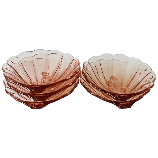 Set Stolze Hermanova-hut Artdeco Schaaljes Schelpvorm Rosaline 1930’s 1