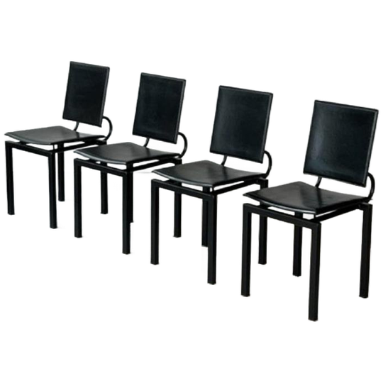 Jaren 80 Eetkamerstoelen 4x Vintage Eettafelstoel Postmodern 1